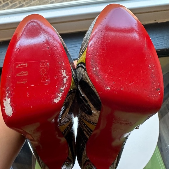 🌺 CHRISTIAN LOUBOUTIN 🌺 👠 Python Bianca Masai Platform Pumps 37.5 Multicolor - Picture 9 of 10